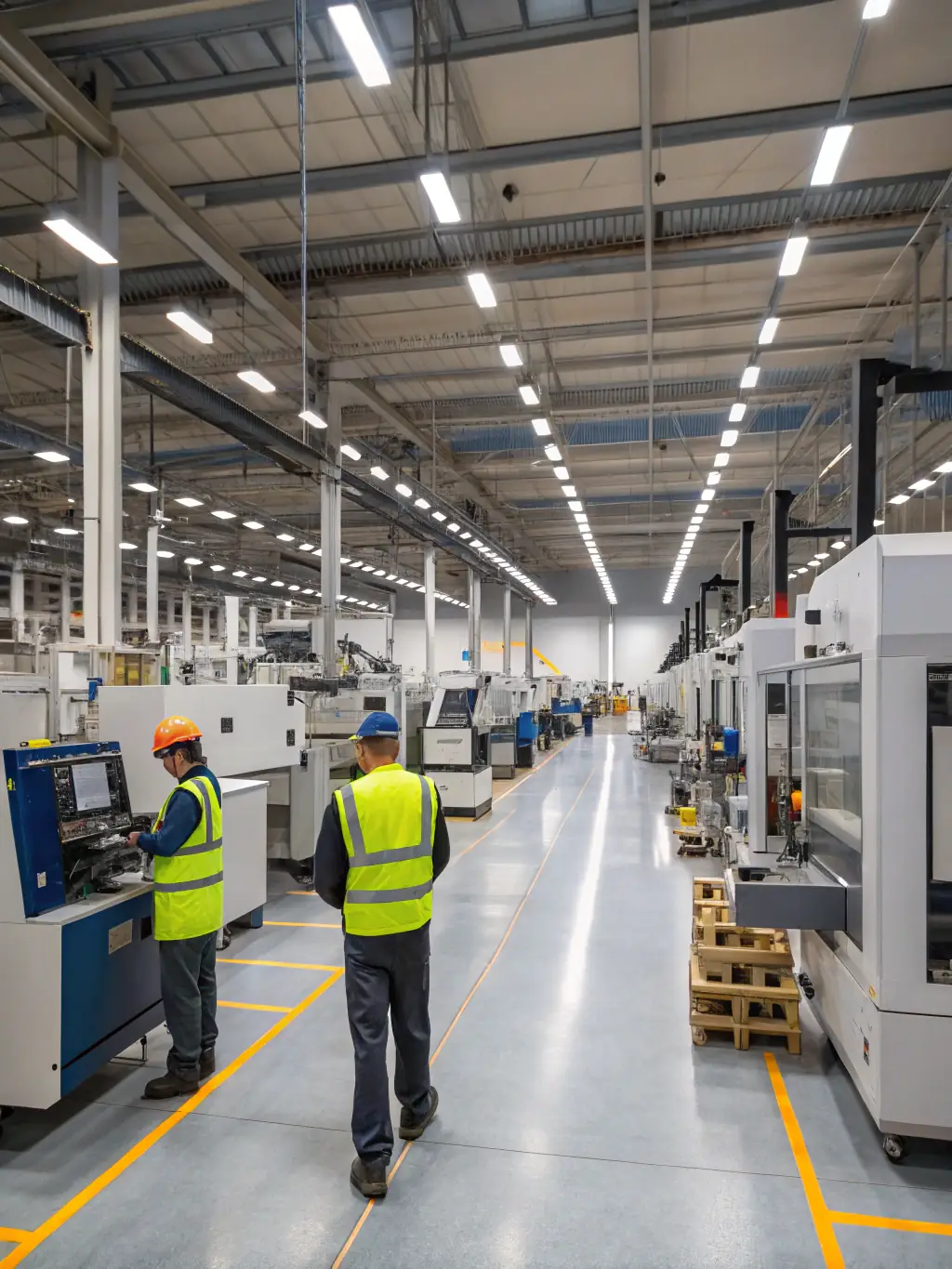 A brand new piece of industrial equipment being installed in a factory, representing the benefits of equipment financing.