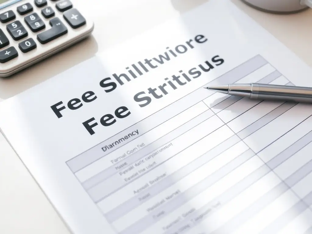 A transparent financial document with a clear breakdown of costs and fees, emphasizing the no-broker fee policy of Monumental Funding Solutions.